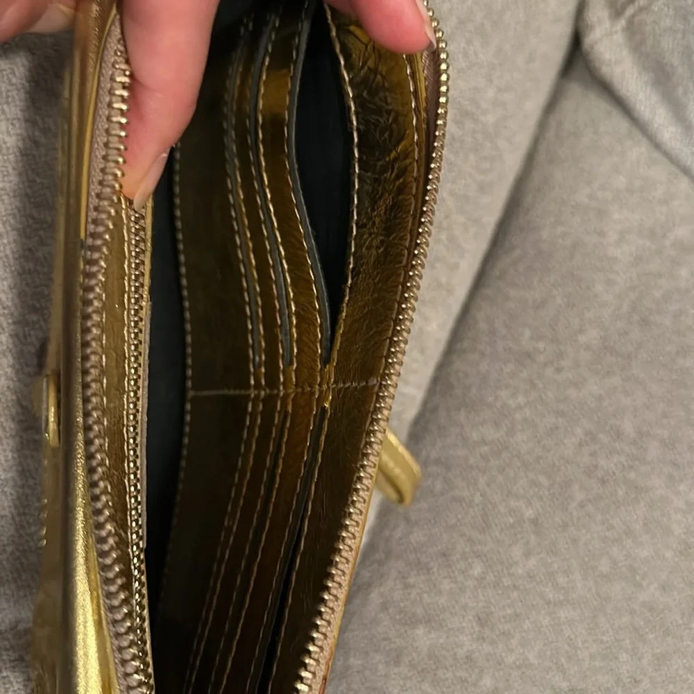 Sigerson Morrison gold wristlet/clutch